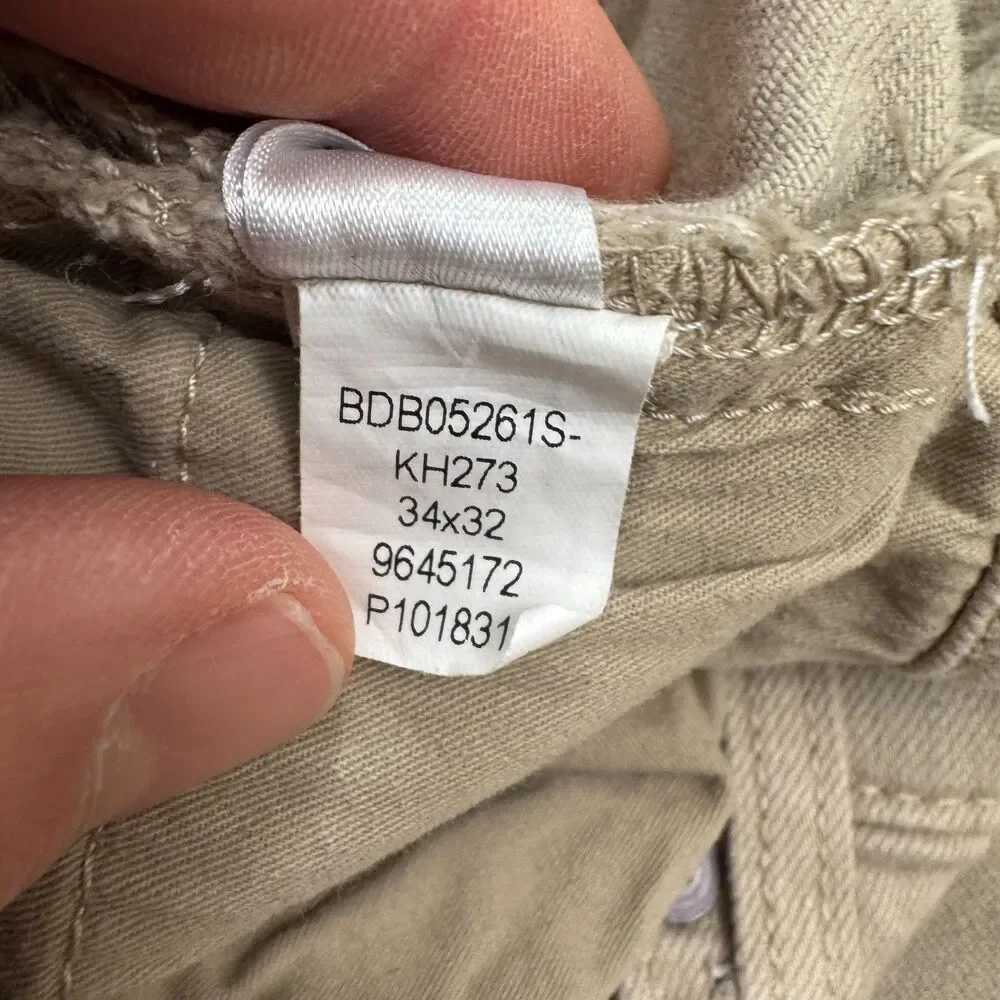 Bonobos Slim Fit Denim Jeans Mens 34x32 Khaki Beige Straight Leg Stretch Cotton